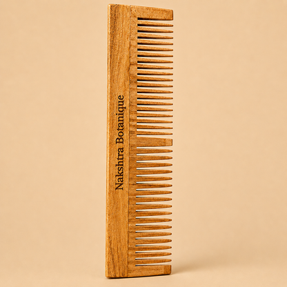 Kacchi Neem Wood Comb | Treated with 23 Ayurvedic Herb Oils 🌿