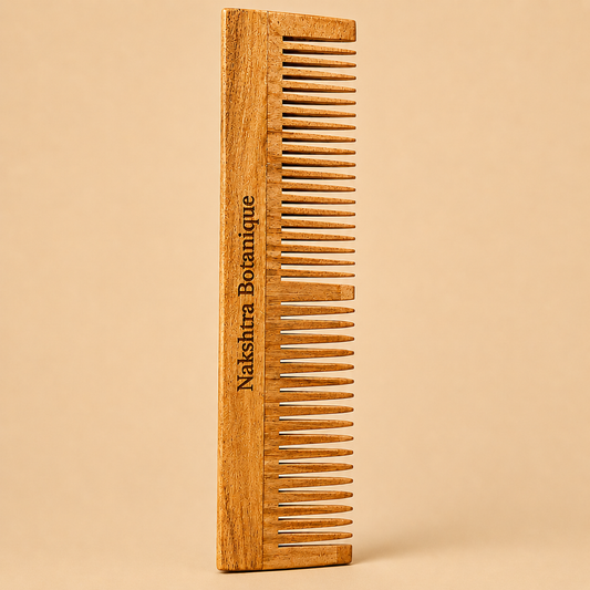 Kacchi Neem Wood Comb | Treated with 23 Ayurvedic Herb Oils 🌿