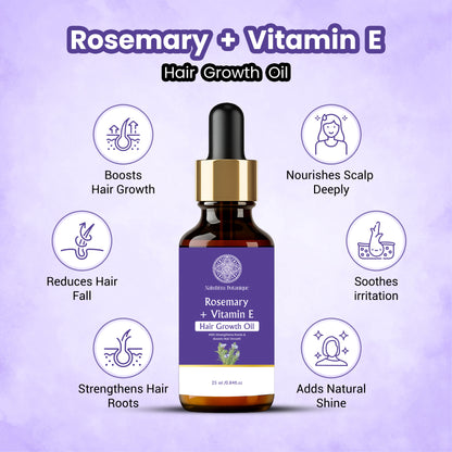 Rosemary + Vitamin E Hair Growth Oil | Essential Oil (25 ml)